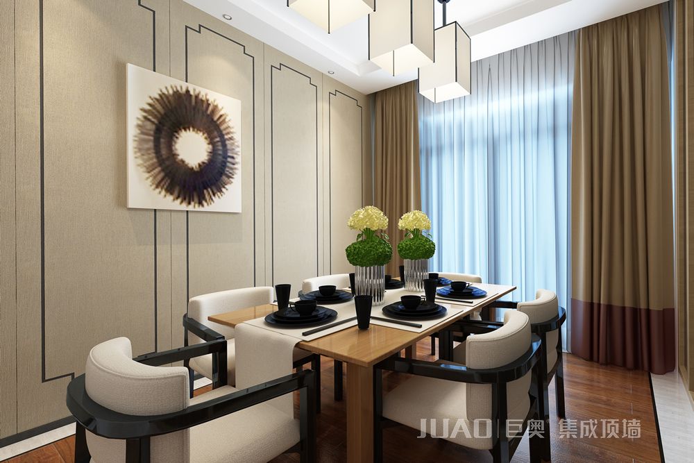 中式（shì）餐廳-裝配式整（zhěng）裝定製-丝瓜app集成頂（dǐng）牆