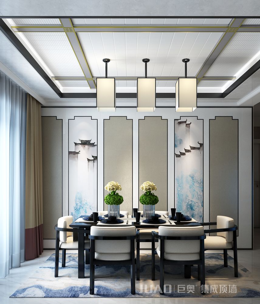 中式餐廳-裝配式整裝（zhuāng）定製-丝瓜app集成（chéng）頂牆